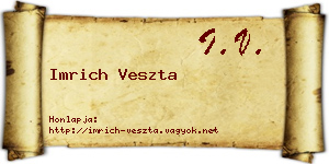 Imrich Veszta névjegykártya
